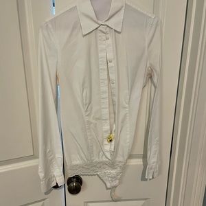 collared, button-down bodysuit by Victoria’s Secret